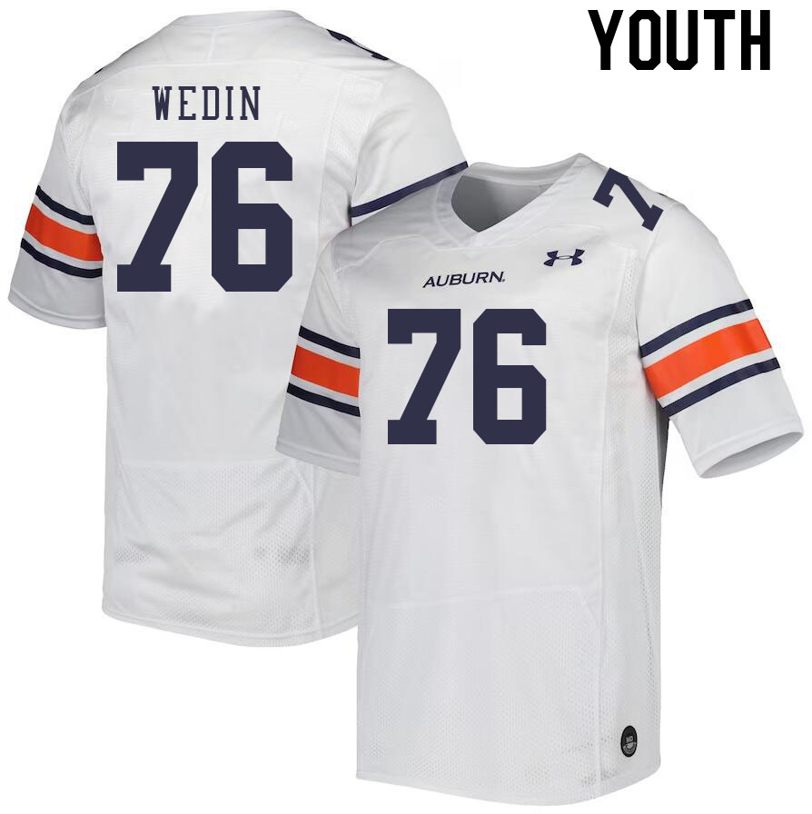 Youth #76 Clay Wedin Auburn Tigers College Football Jerseys Stitched-White